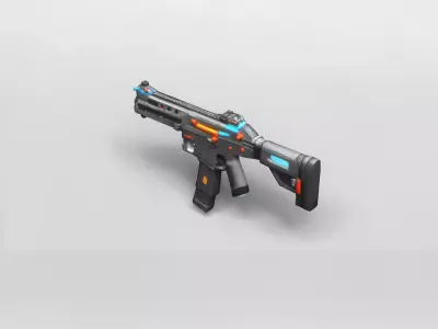 Futuristic Tactical Submachine Gun 3D Model 3D model