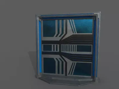 Futuristic Door Low-poly 3D model