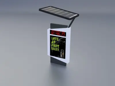 Modern Advertising Light Box - Solar Low-poly 3D model
