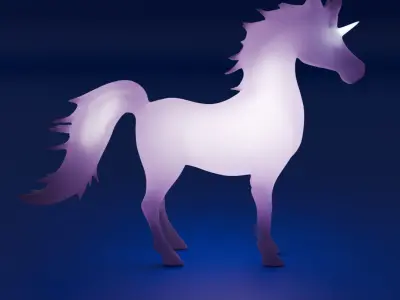 Unicorn indirect lighting Low-poly 3D model