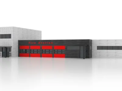 England Fire Station - 1 Low-poly 3D model