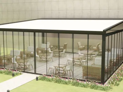 awning and sliding 3D model