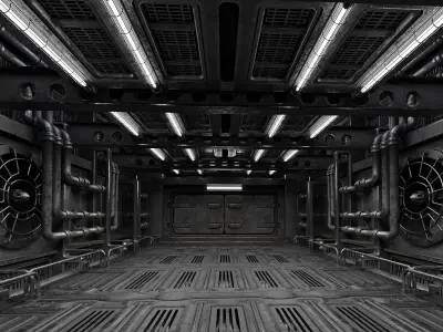 Industrial Showroom Low-poly 3D model