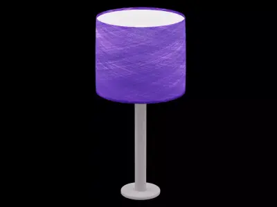 Bed Side Table Lamp Low-poly 3D model 2