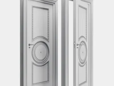 White Classic Interior Door  3D model