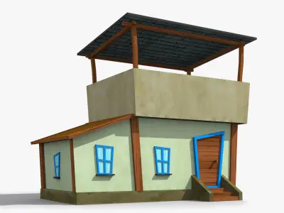 25 Cartoon House Collection Low poly 3D Model Pack