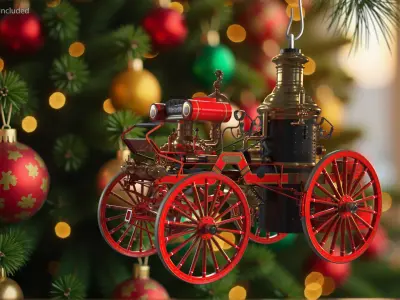  Toy Model Steam Fire Engine Christmas Branch 