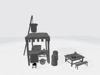 Chinese Store 3D Model Low-poly 3D model