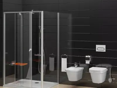 Shower room Ravak Pivot and toilet bidet Ravak Chrome 3D model