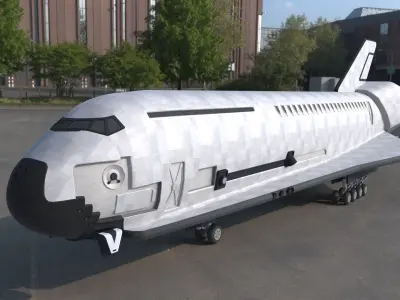 Sci fi SPACE SHUTTLE low poly model Low-poly 3D model