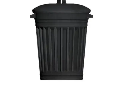Trash Can Low-poly 3D model 37