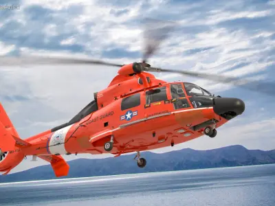  Eurocopter MH 65 Dolphin Coast Guard Rigged for Maya 