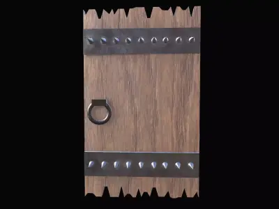 Door Medieval Low-poly 3D model