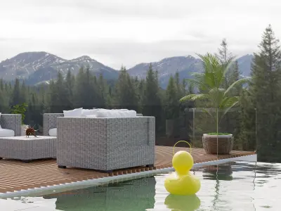 Outdoor lamp Low-poly 3D model