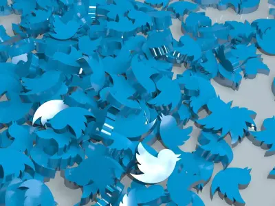 Twitter Logo with Animation 3D 3D model