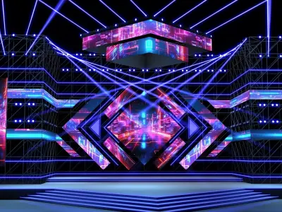 Music Festival Stage 02 Design 3D model