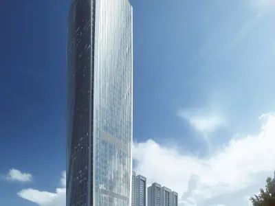 Modern High-Rise Mixed Use Tower with Residential Complex 3D model