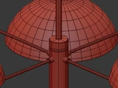 Untitled modern chandelier with clear glass shades 3D model