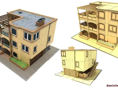 Family House San Francisco Brown 3D model