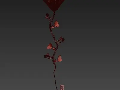 Tiffany Style Stained Glass Butterfly Spree Wall Lamp 3D model