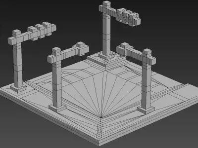 Road Voxel - 2 Low-poly 3D model