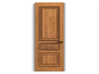 Door0010 carved wooden door with ornate carvings 3D model