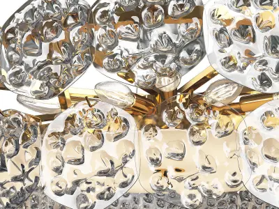MORELLA chandelier with clear crystals and gold metal Low-poly 3D model