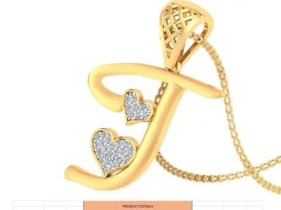 J Letter pendant 3D print model