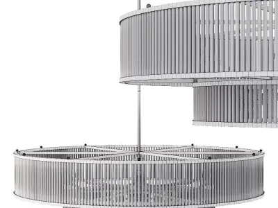 Restoration Hardware MARAIS ROUND CHANDELIER 47 Brass 3D model