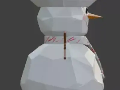 Low Poly Stylized Snowman 3D Model Low-poly 3D model