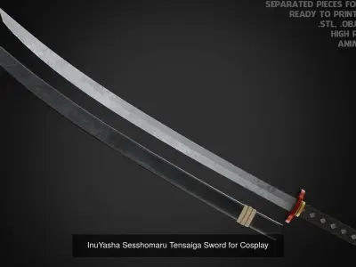 InuYasha Sesshomaru Full Armor with Tokijin Tenseiga for Cosplay 3D Model Pack