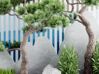 courtyard style landscape garden New Texture