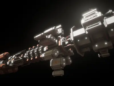 WS-SP-01 Concept Colonisation spacecraft Low-poly 3D model