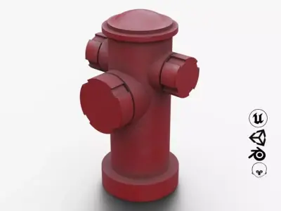 Fire Hydrant Low-poly 3D model