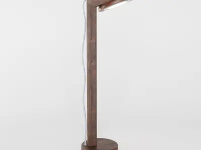 Modern Wooden Floor Lamp 3D model