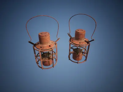 Lantern game ready Low-poly 3D model