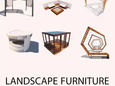 Landscape furniture  3D Model Pack
