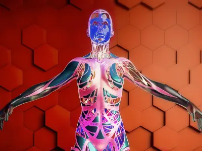 Sci Fi Humanoid Robot Character  3D model