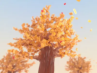 Crystal tree tree cartoon tree model 3D model