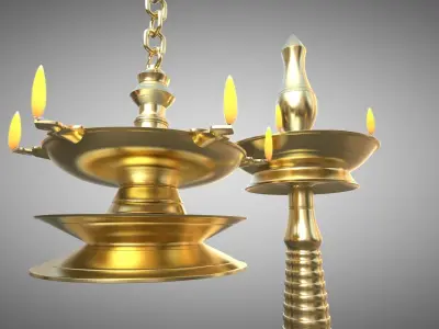Lamp temple Low-poly 3D model