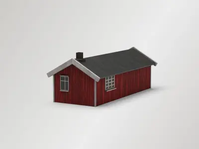 Traditional Norwegian House  Low-poly 3D model