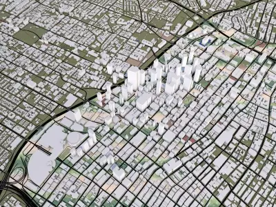 Los Angeles City Low-poly 3D model