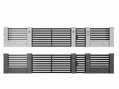 Fence with gate 3D model