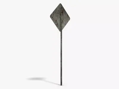 Damaged Tunnel Sign Low-poly 3D model