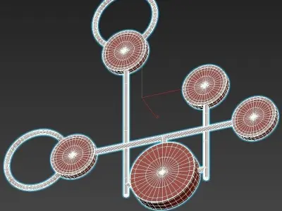 zingy brass wall sconce with four circles 3D model