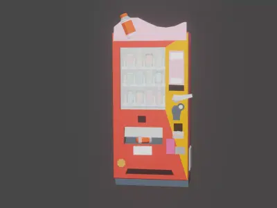 Low polyVending machine Low-poly 3D model