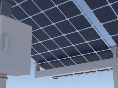 Bifacial solar panels - Static 3D model