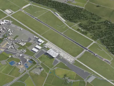 Wroclaw Airport Low-poly 3D model