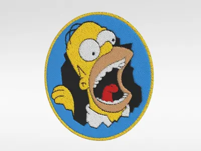 Embroidered Patch Homer Simpson Low-poly 3D model