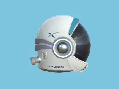 Astronaut Helmet 01 - SpaceX - Character Design Fashion Low-poly 3D model